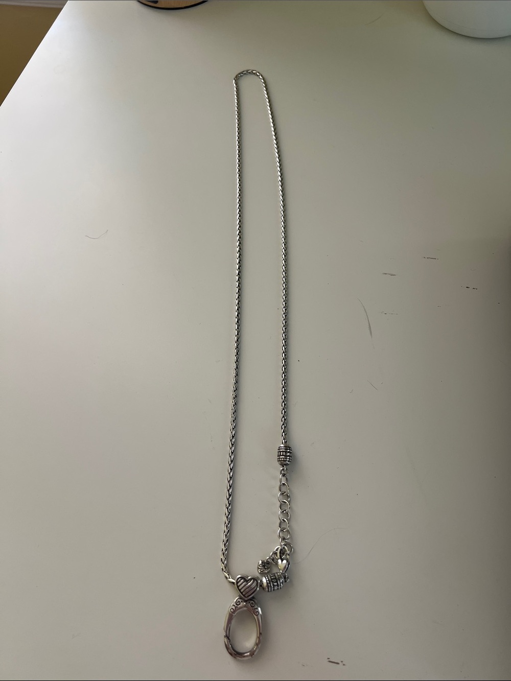Brighton Silver-Tone Heart & Oval Charm Necklace